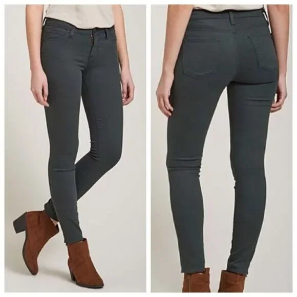 NEW Big Star Alex Skinny Jeans Size 25 Womens Dark Emerald Green Denim Mid Rise - Picture 1 of 16